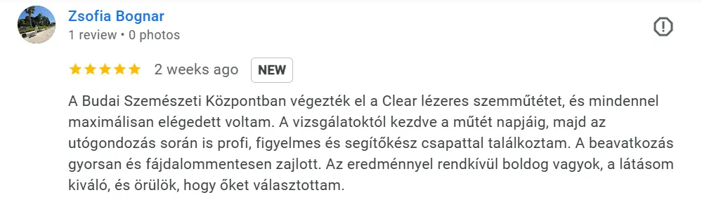 CLEAR NEO - lézeres szemműtét - páciens vélemény