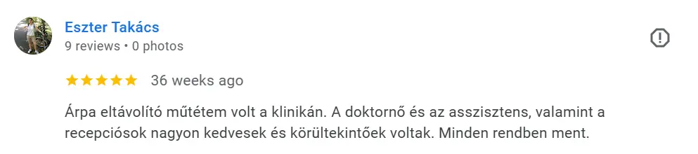 Páciens vélemény - árpa műtét vélemény