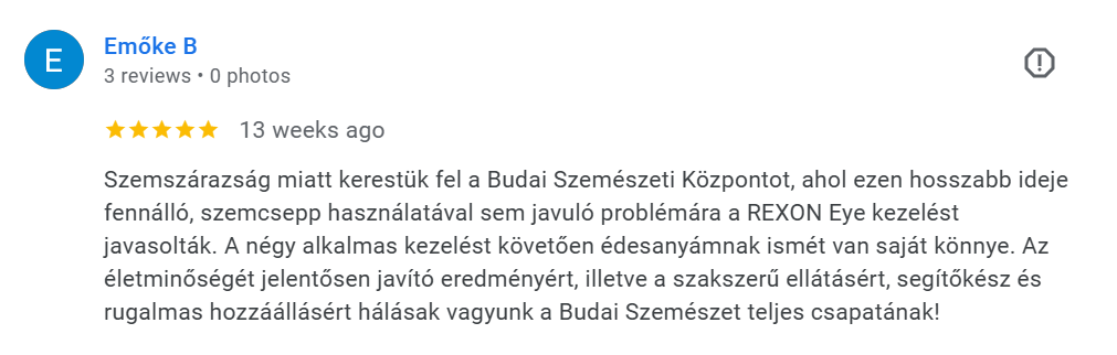 Páciens vélemény - Rexon - szárazszem