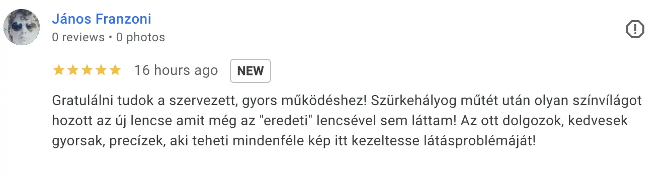 Páciens vélemény - Szürkehályog